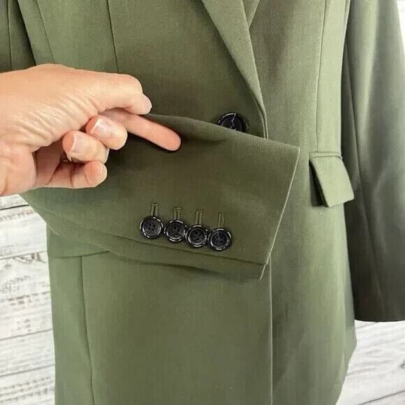 Talbots Blazer Jacket size 2 Olive Green Stretch Professional Career Suit - Picture 5 of 9